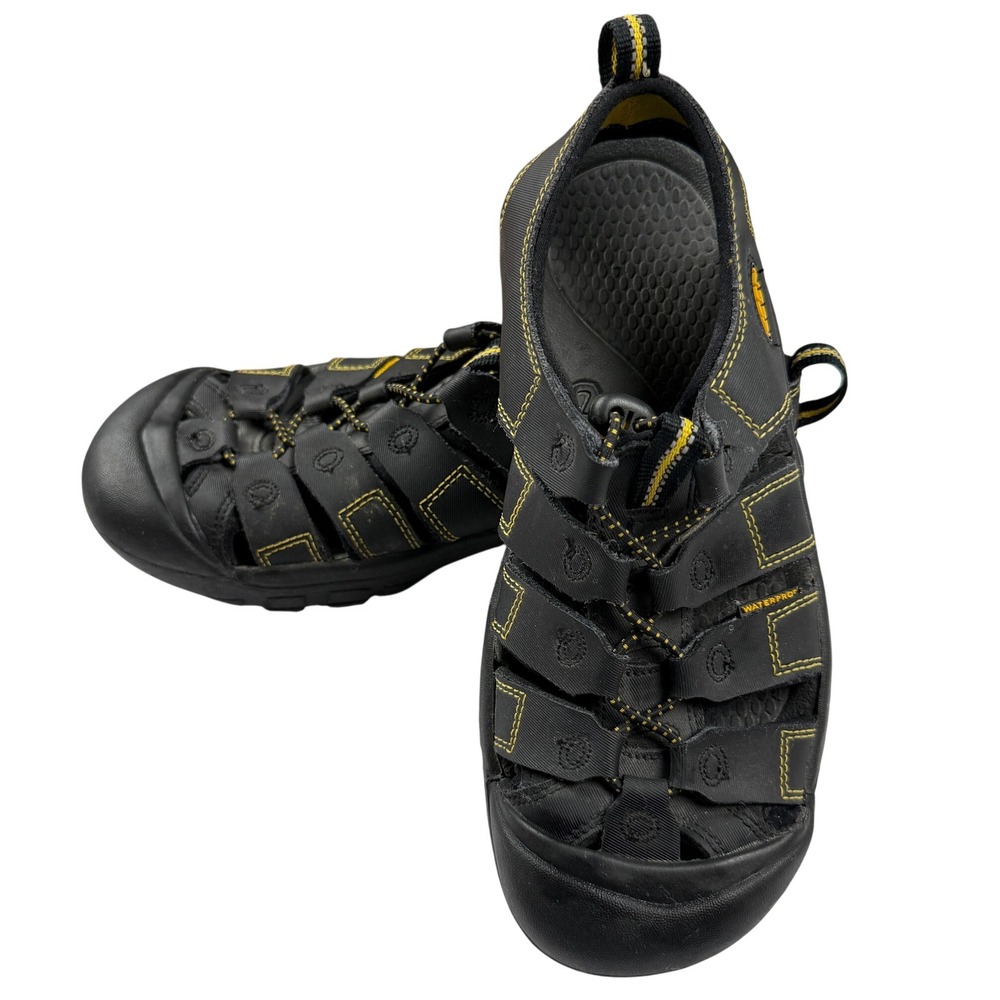 Keen Newport H2 Black Yellow Waterproof Hiking Sport Sandals Mens 6 Womens 8